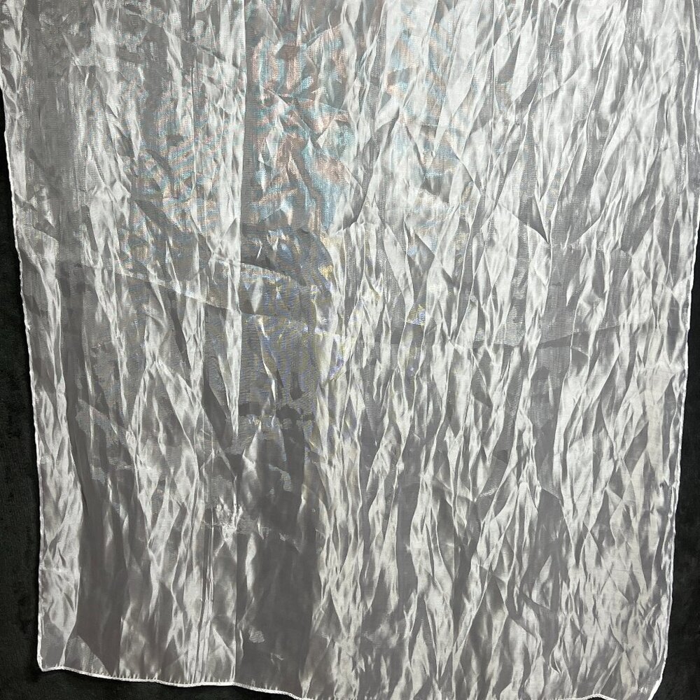 Pre-Owned Sheer Lavender Polyester Fabric Scarf 67x27 for Crafts or Upcycling